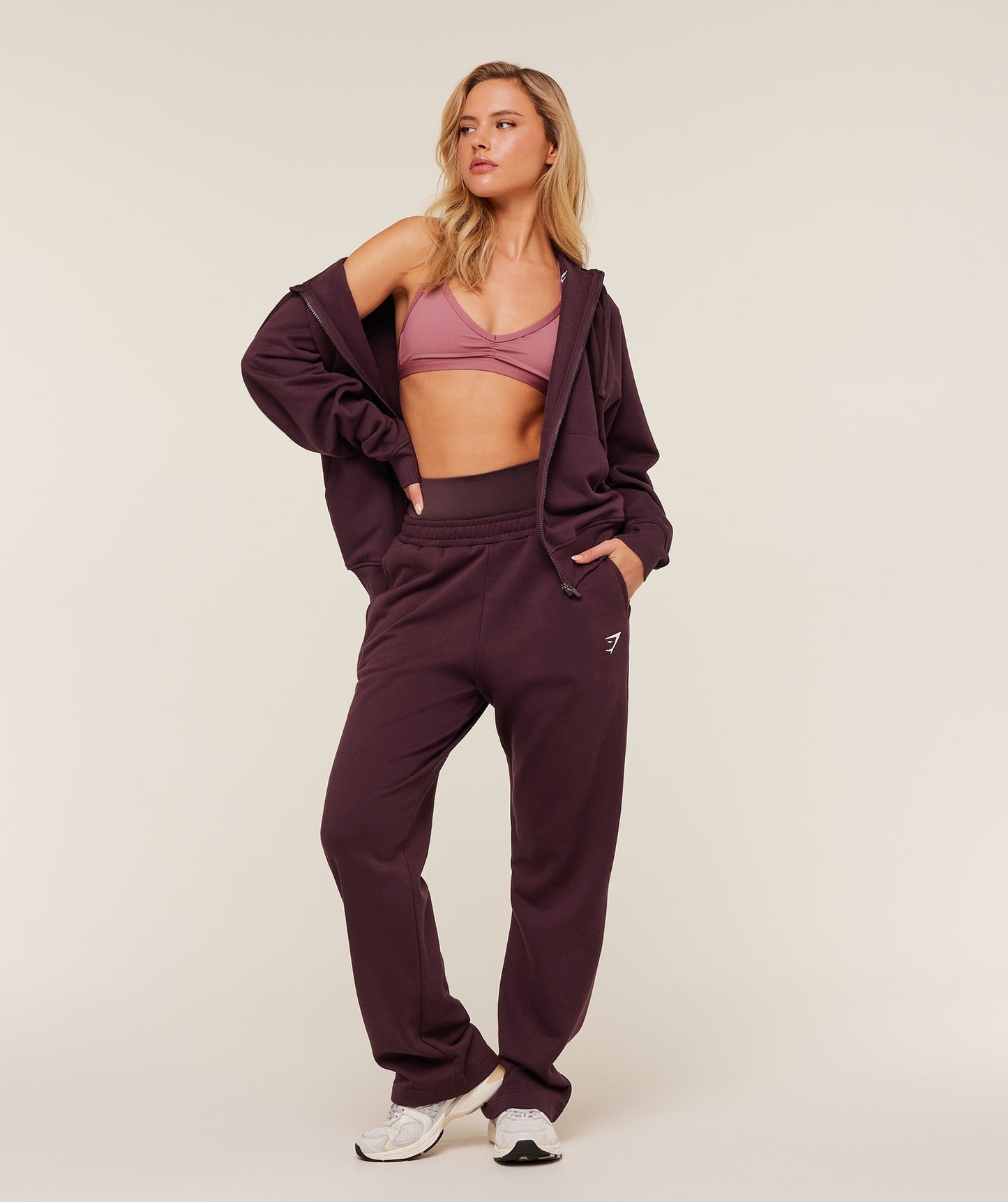 GSA-0152 - Training Fleece Straight Joggers - GS Cherry Purple