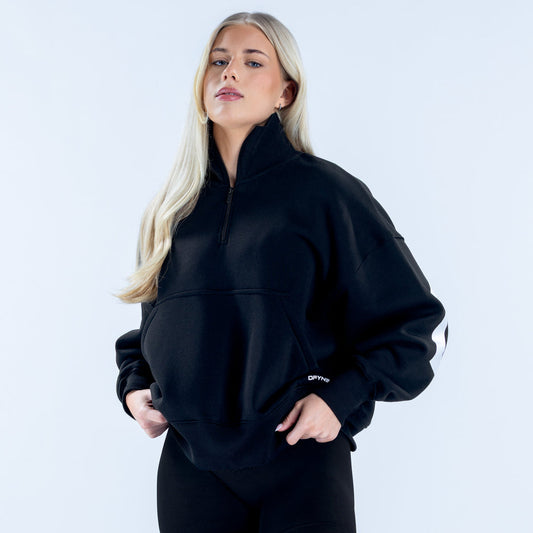 Signature Quarter Zip Sweatshirt | Midnight Black