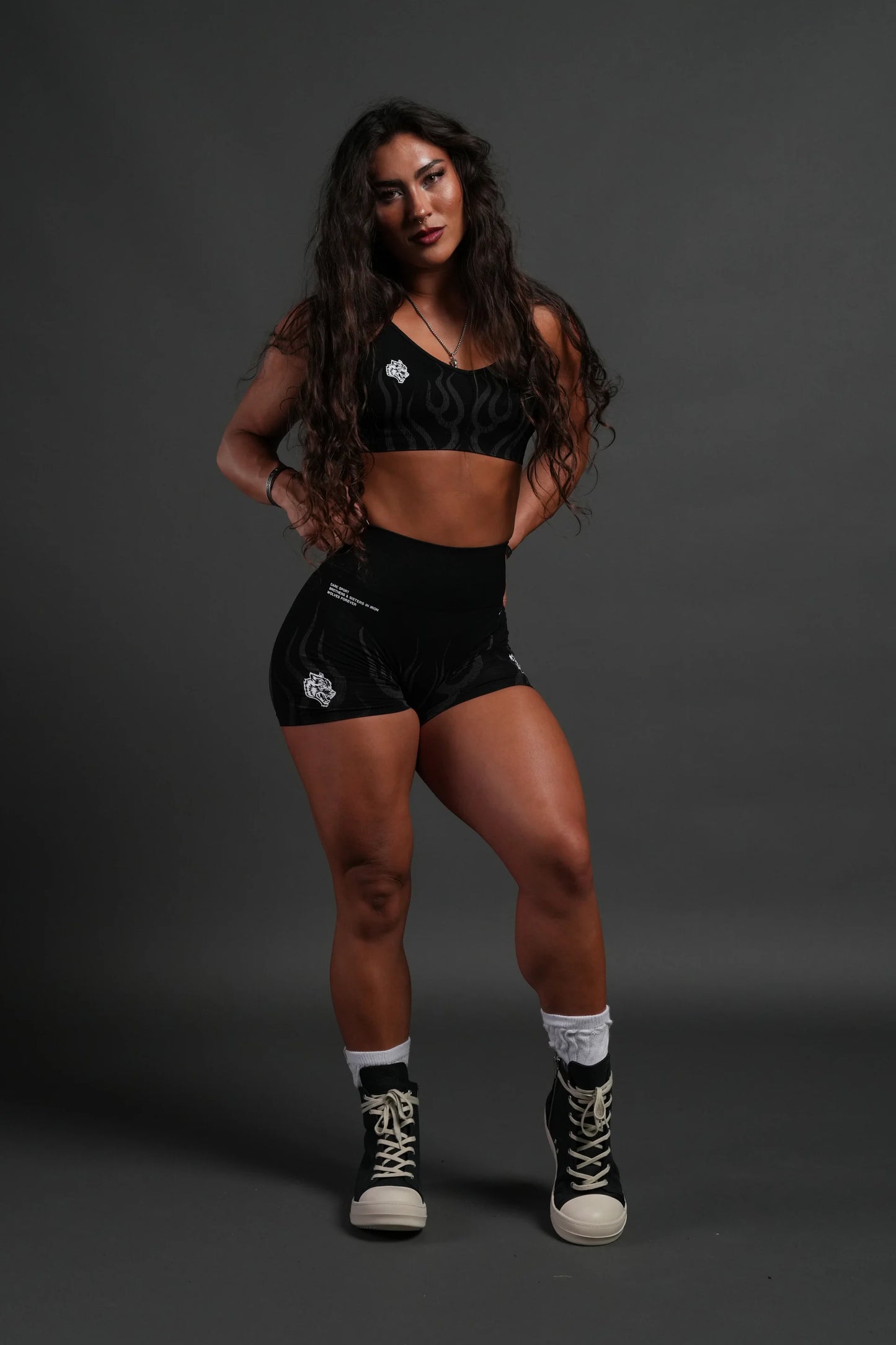 DSHE-0048 Hellfire “Stella” Soft Seamless Shorts in Black
