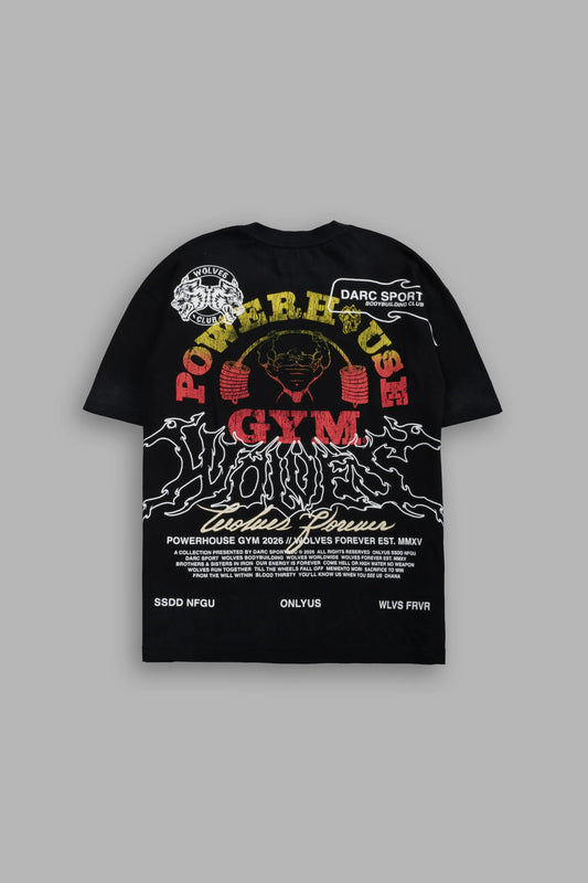 DS-0123 Powerhouse Hesh Premium Oversized Tee in Black Drift Wash