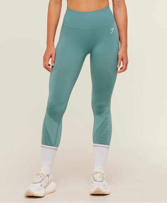 GSW-0090 Running Seamless Leggings - Storm Blue/Lifestyle Blue