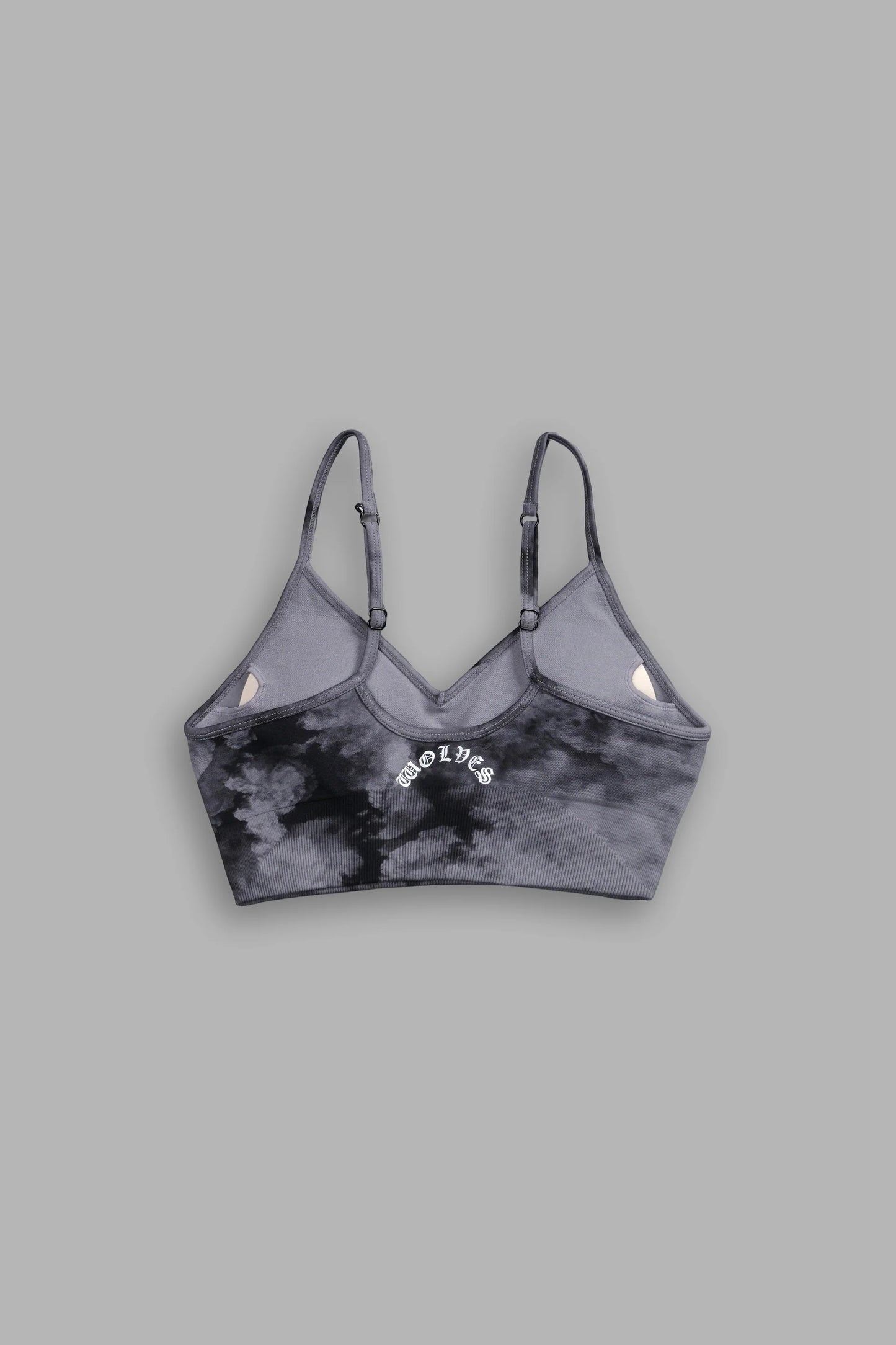 DSHE-0056 Dual Wolf Chopper “Everson Seamless” Sports Bra in Black Ghost Clouds