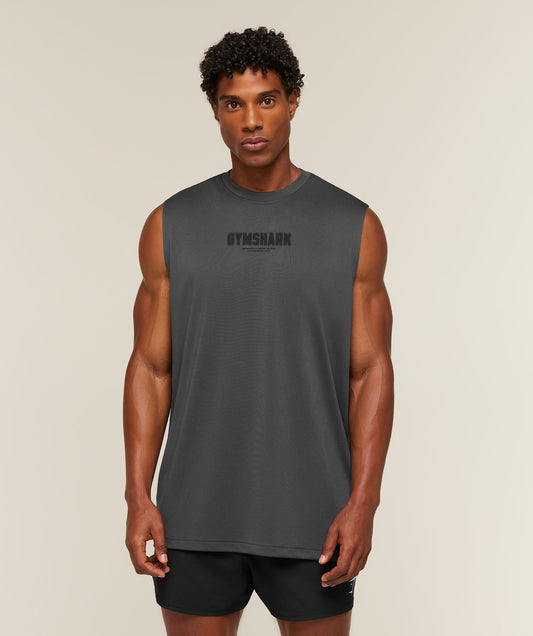 GS-0144 Motion Blur Graphic Tank - Onyx Grey
