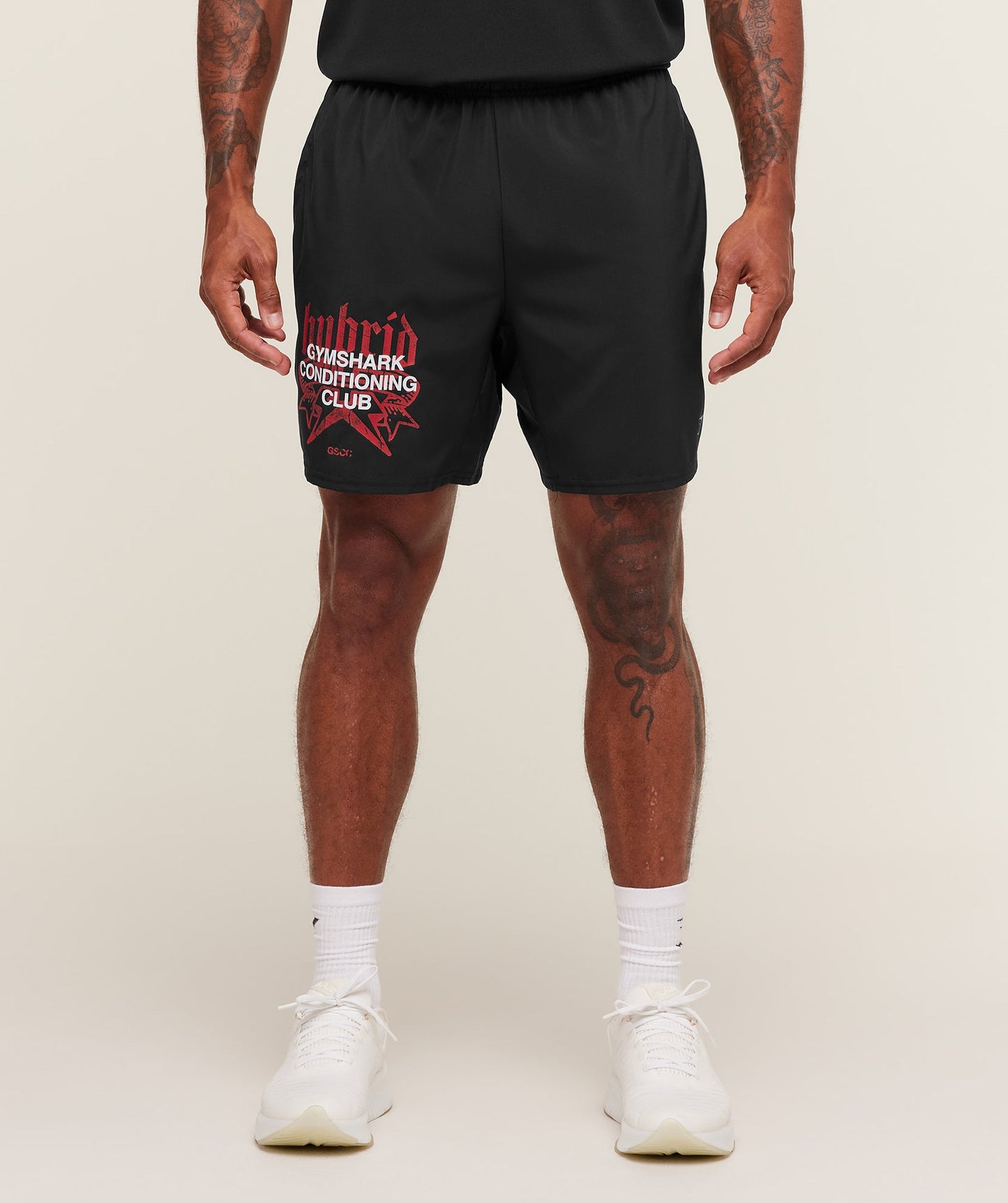 GS-0097 Hybrid Graphic 7" Shorts - Black