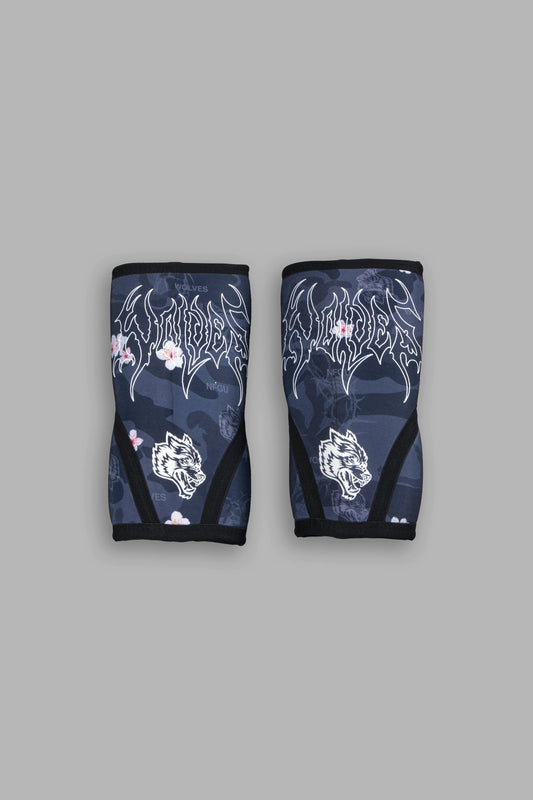 DSA-0016 WARRIOR IN THE GARDEN PRINT KNEE SLEEVES IN WARRIOR IN A GARDEN BLACK CAMO