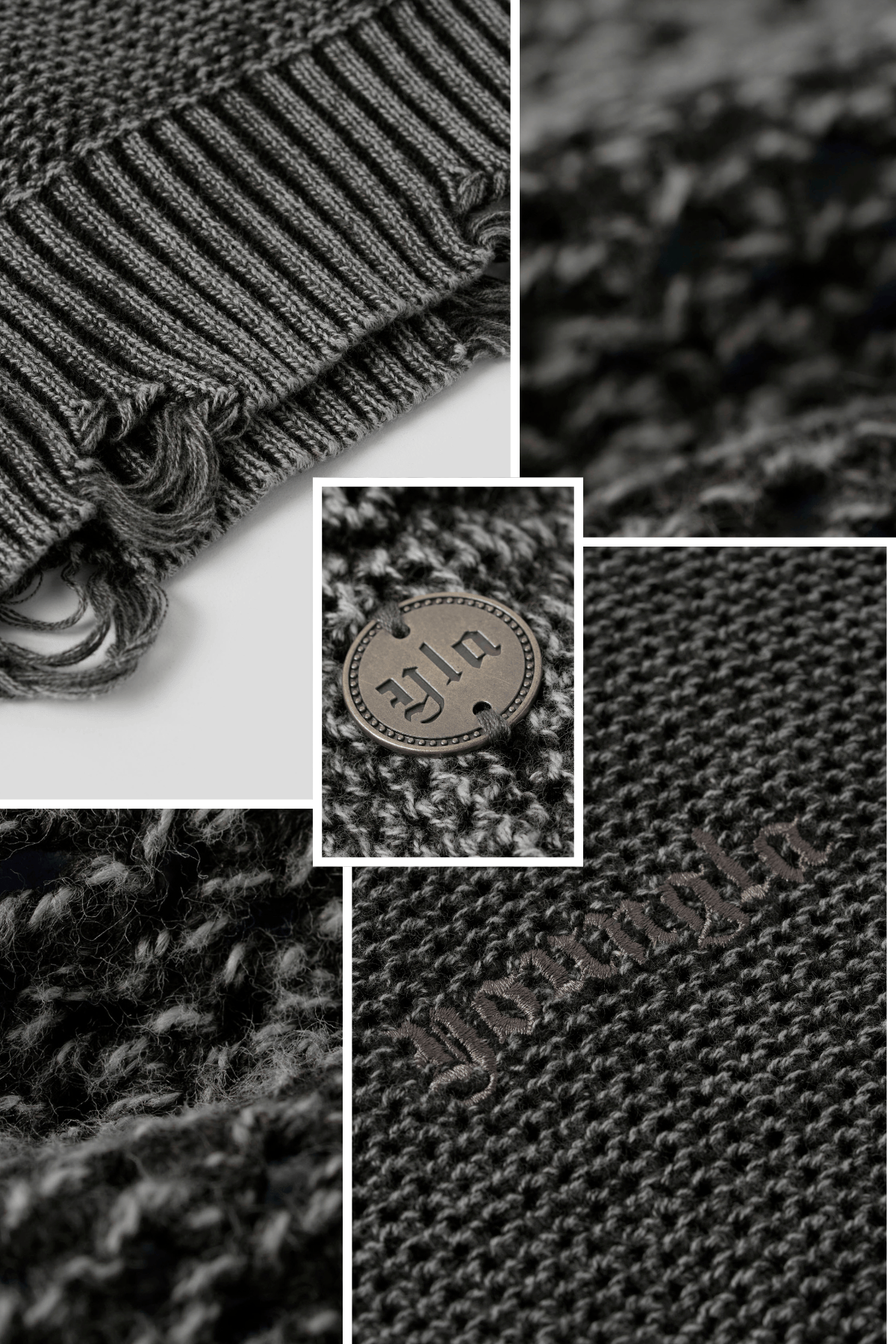5229 - Rave Knit Hoodies - Black Wash