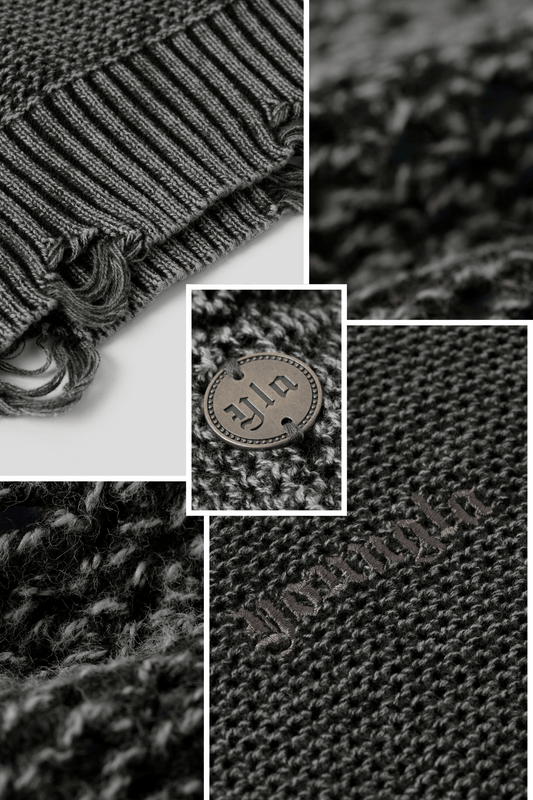 5229 - Rave Knit Hoodies - Black Wash