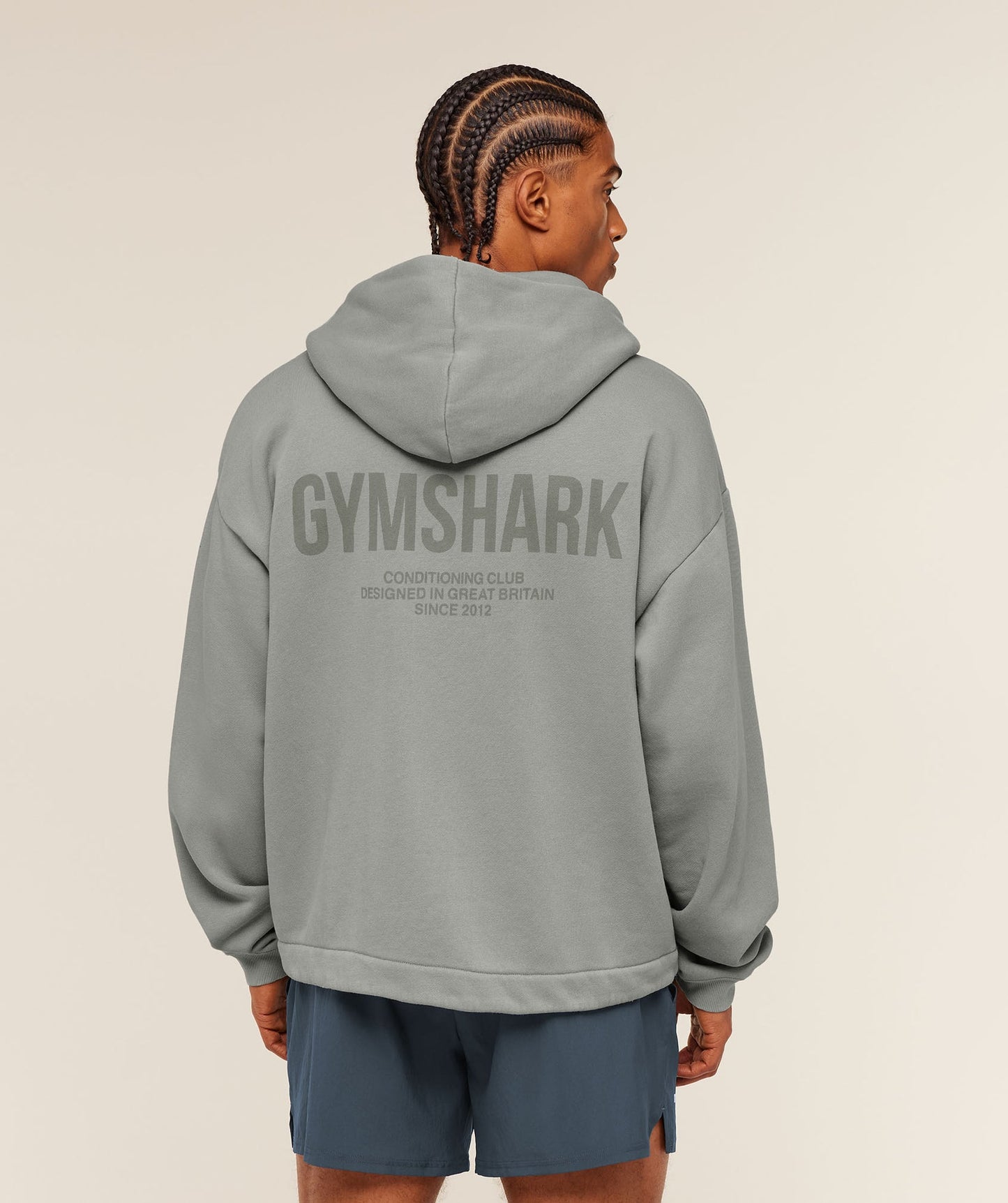 GS-0095 Conditioning Club Washed Zip Through Hoodie - Smokey Grey/Wash