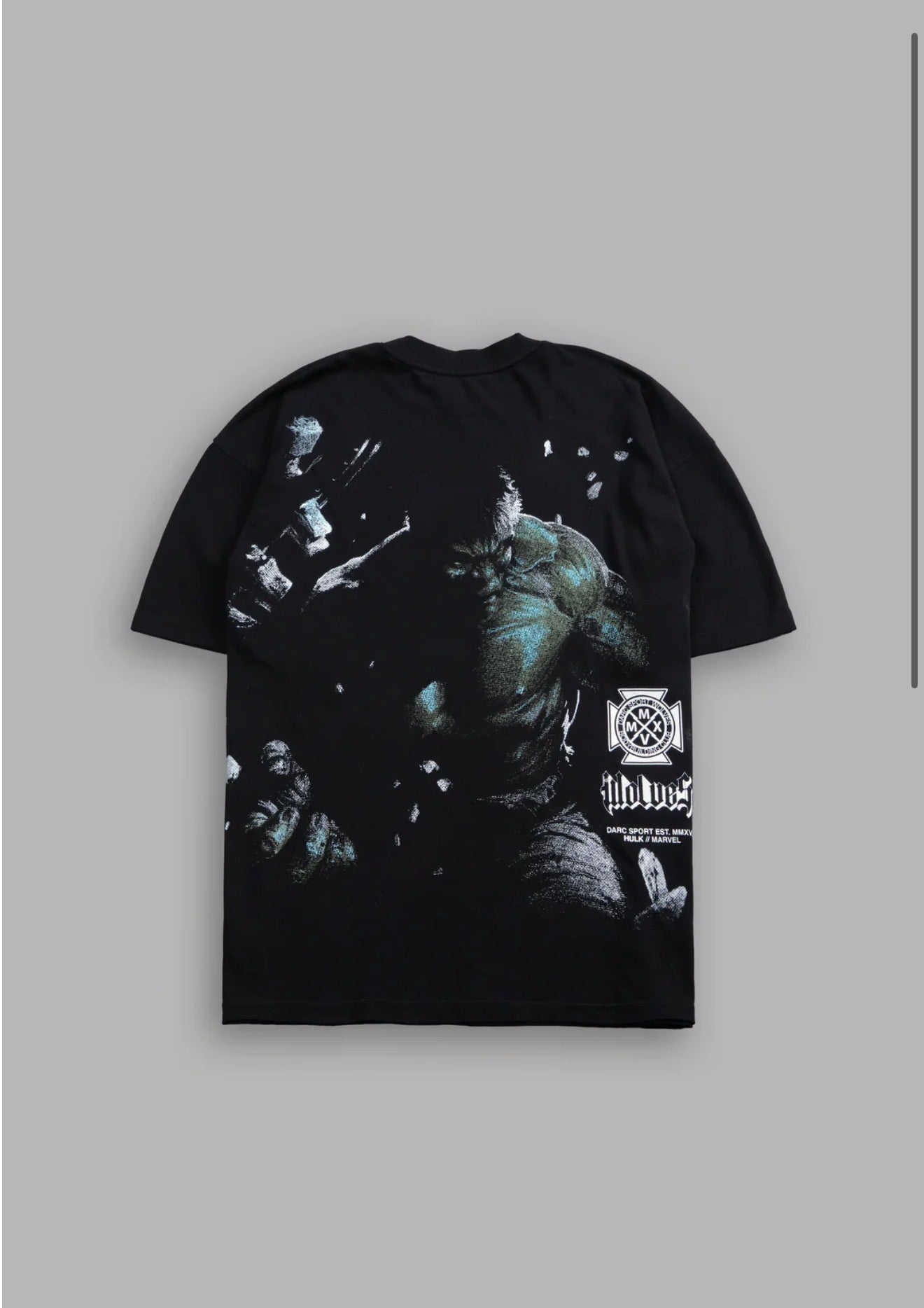 DS-0246 HULK CLASH SIDE-BY-SIDE SERIES PREMIUM OVERSIZED TEE IN BLACK