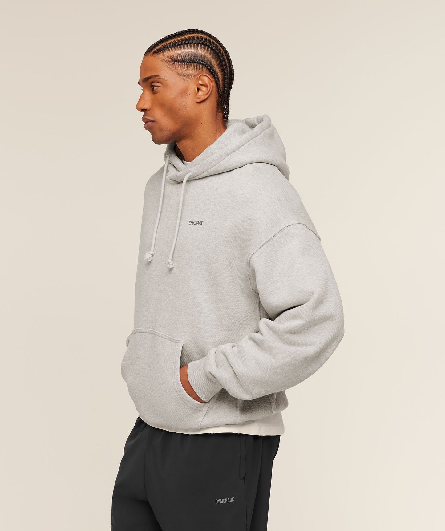 GS-0105 Gymshark x CBUM Washed Hoodie - Bros Stone Grey Marl