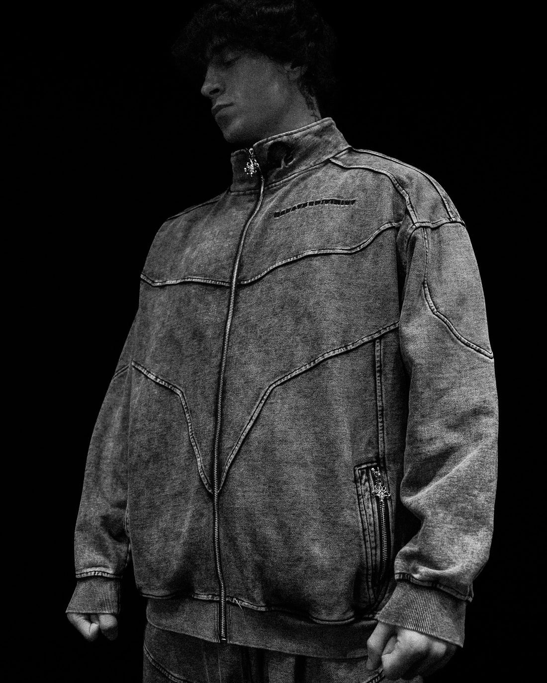 BD-0083 Deconstructed Oversized cut & sew panel full zip jacket [VINTAGE]