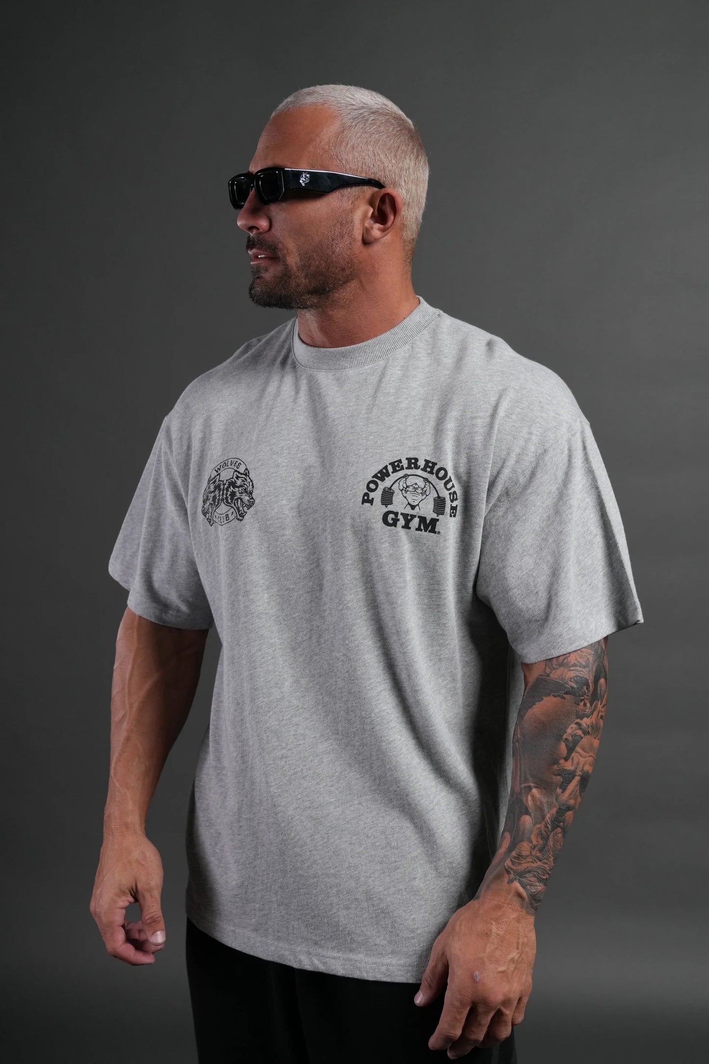 DS-0114 Powerhouse Hesh Premium Oversized Tee in Light Athletic Gray