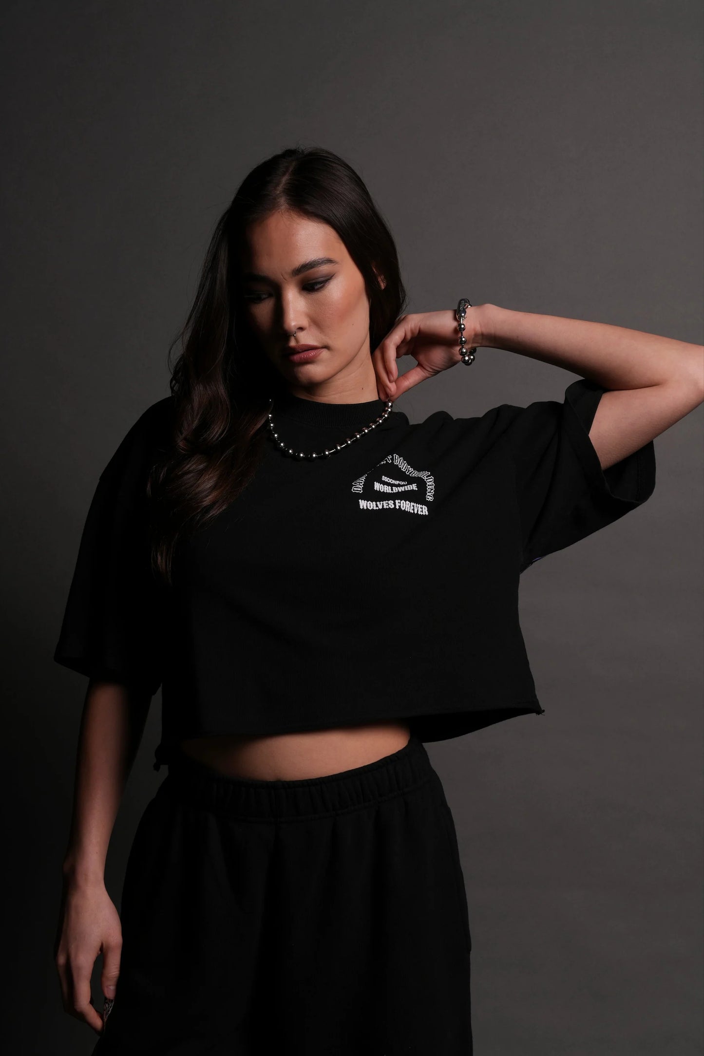 DSHE-0064 The One You Feed V2 “Premium” Oversized (Cropped) Tee in Black