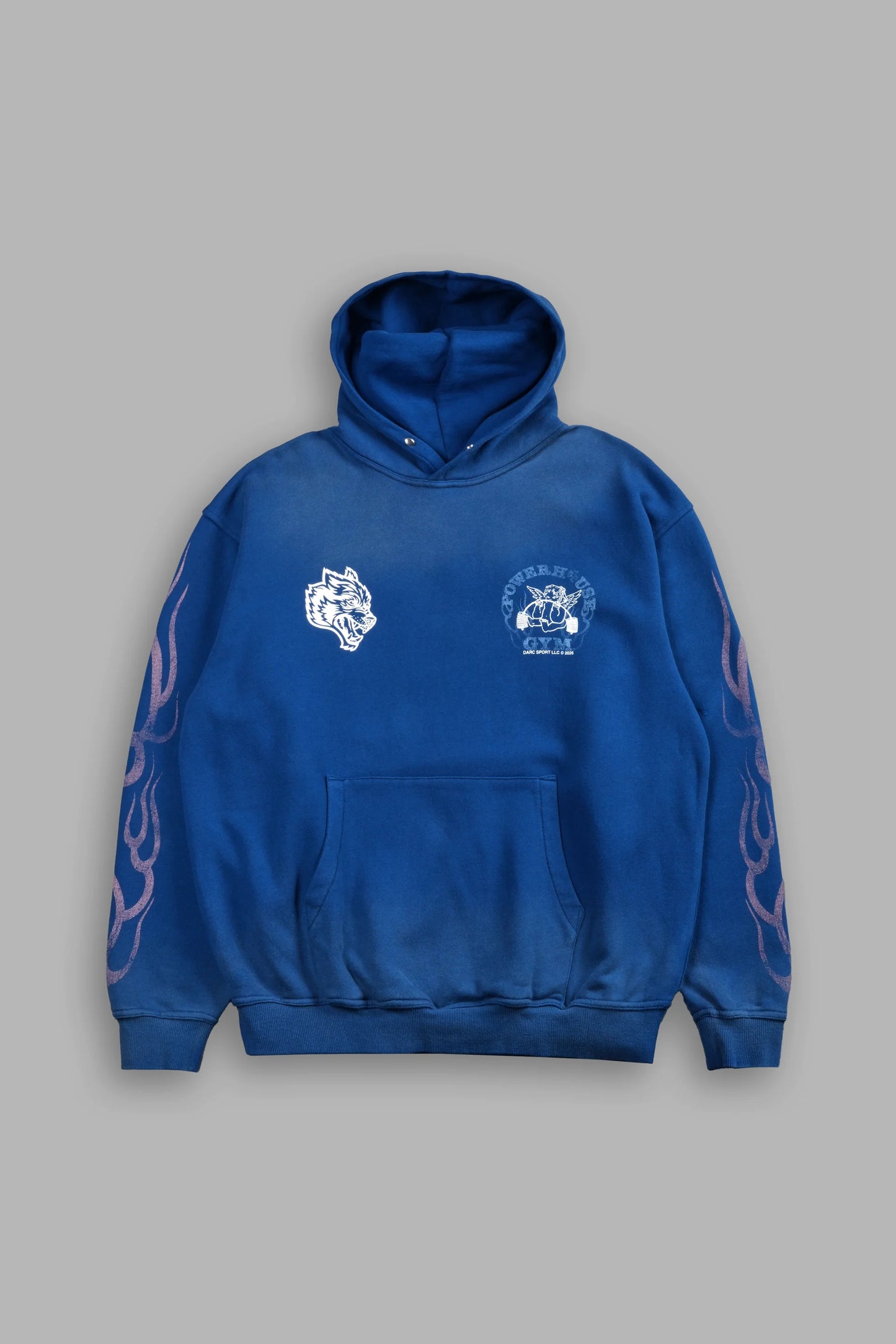 DS-0116 Powerhouse of the Cherub Unisex “Pierce” Hoodie in Darc Cobalt Drift Wash
