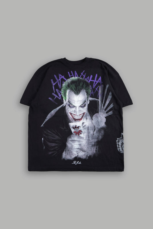 DS-0286 Darc Joke Side-By-Side Series Premium Oversized Tee in Black