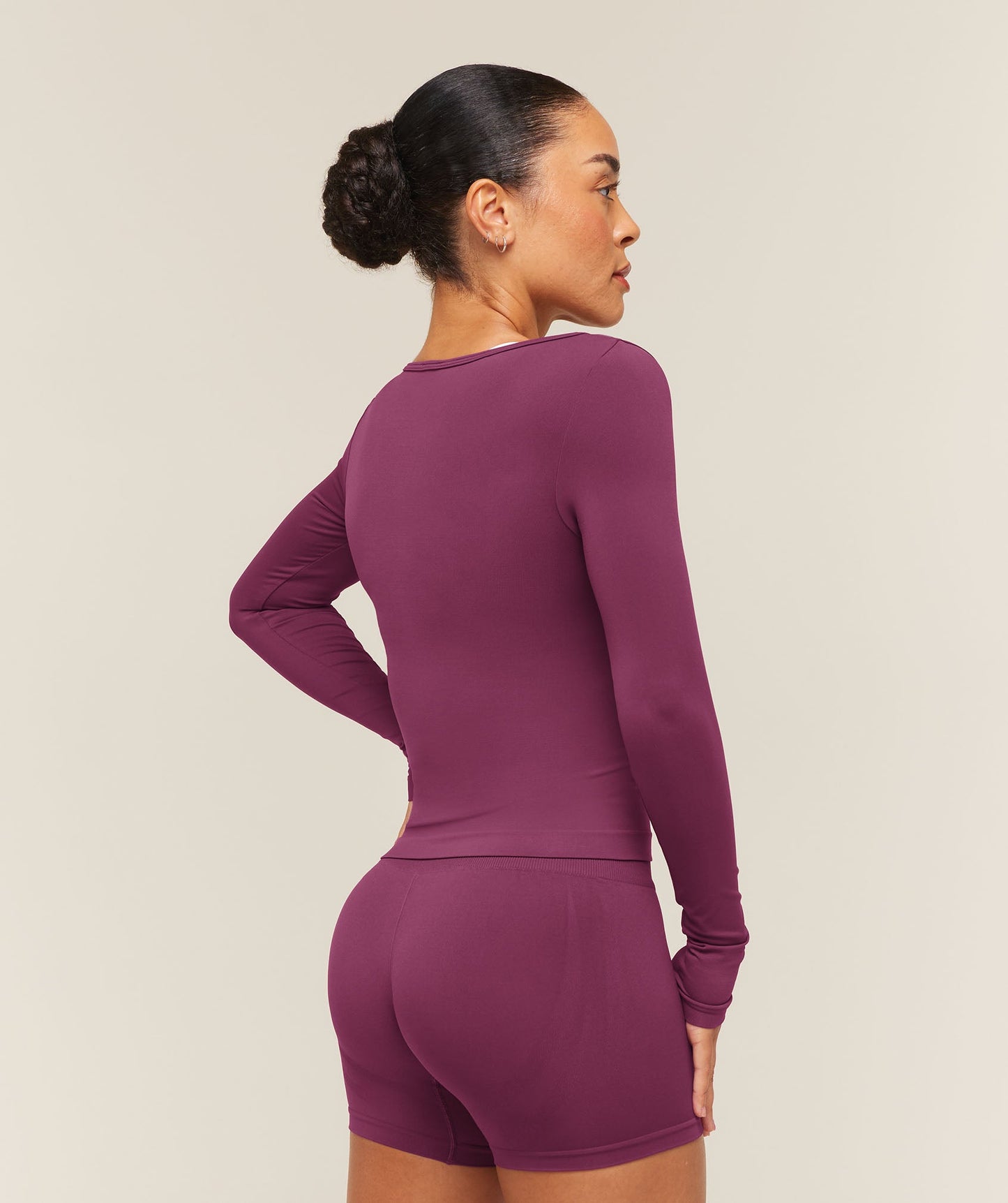 GSW-0080 Everyday Seamless Wide Neck Long Sleeve Top - Strength Pink