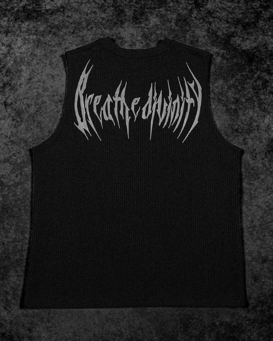 BD-0104 Waffle Knit Cut-off Tee [OBSIDIAN]