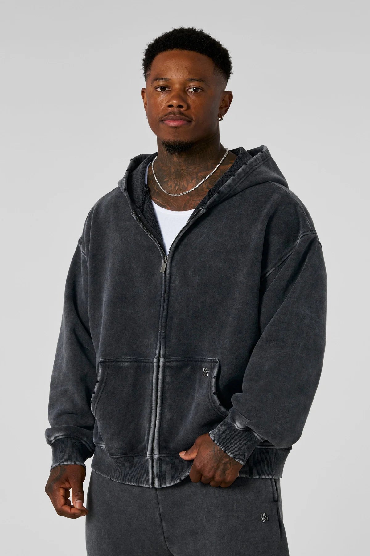 5102 - ELEVATED ESSENTIALS - ZIP-UPS - GREY WASH