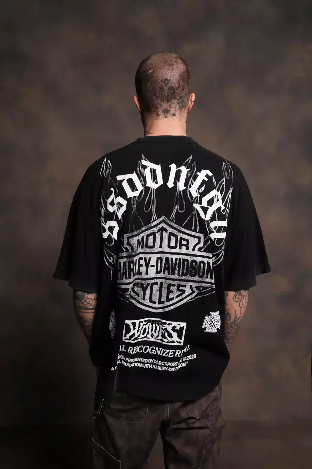 DS/HAR-0059 Inferno Wolf “Premium” Oversized Tee in Black