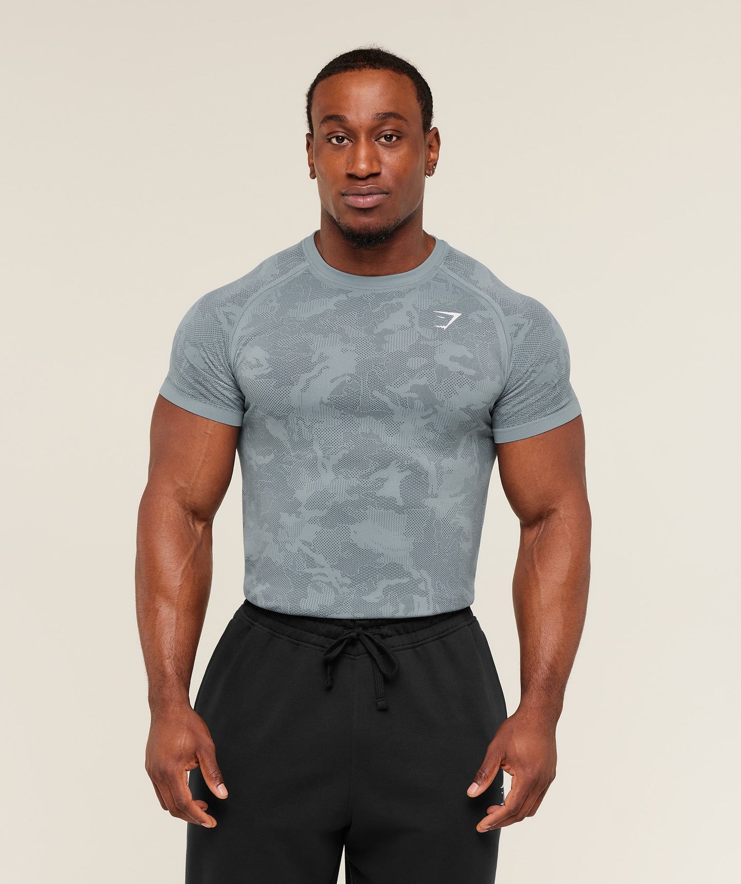 GS-0011 Geo Seamless T-Shirt - Storm Blue/Stealth Blue