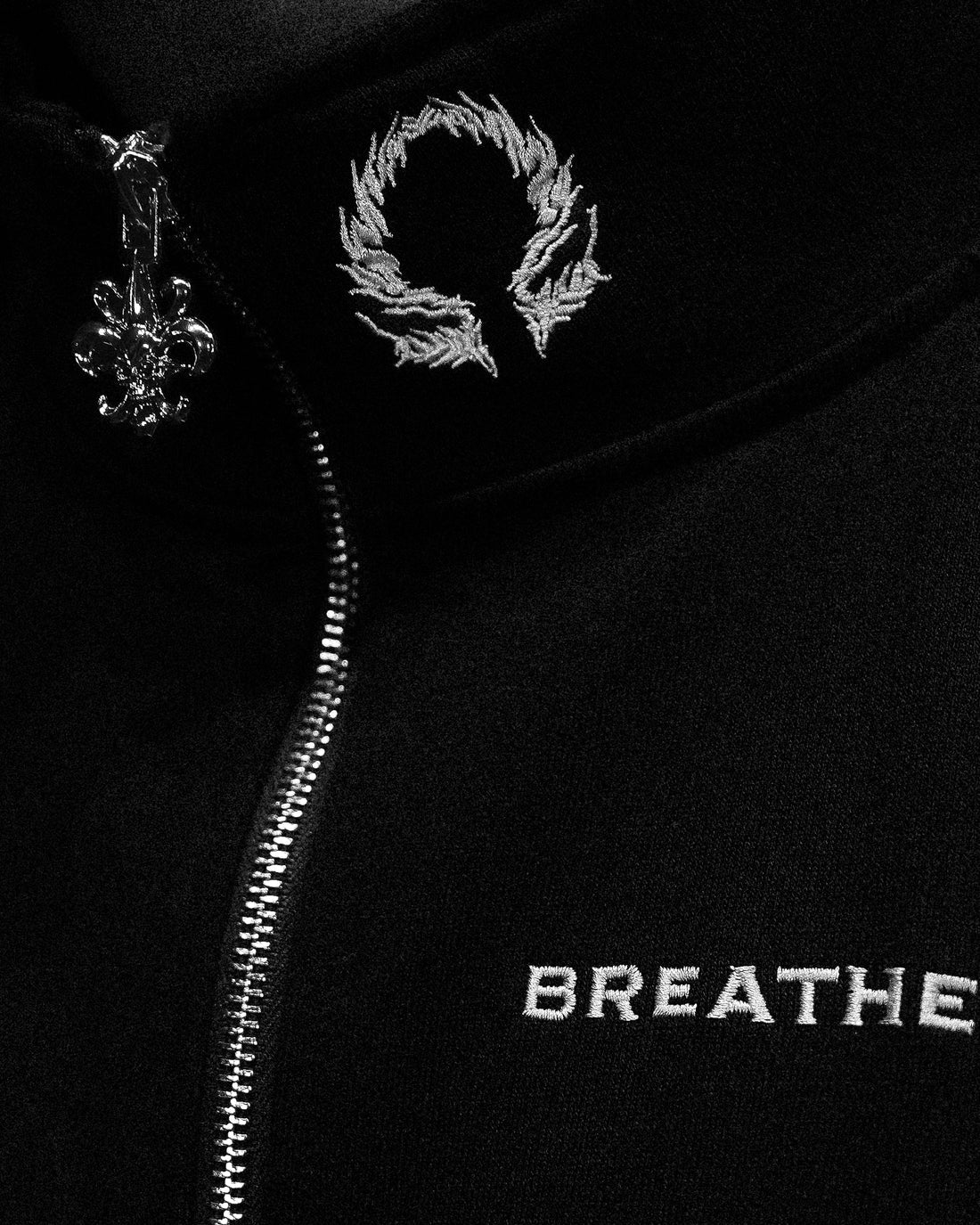 BD-0083 Deconstructed Oversized cut & sew panel full zip jacket [VOID BLACK]