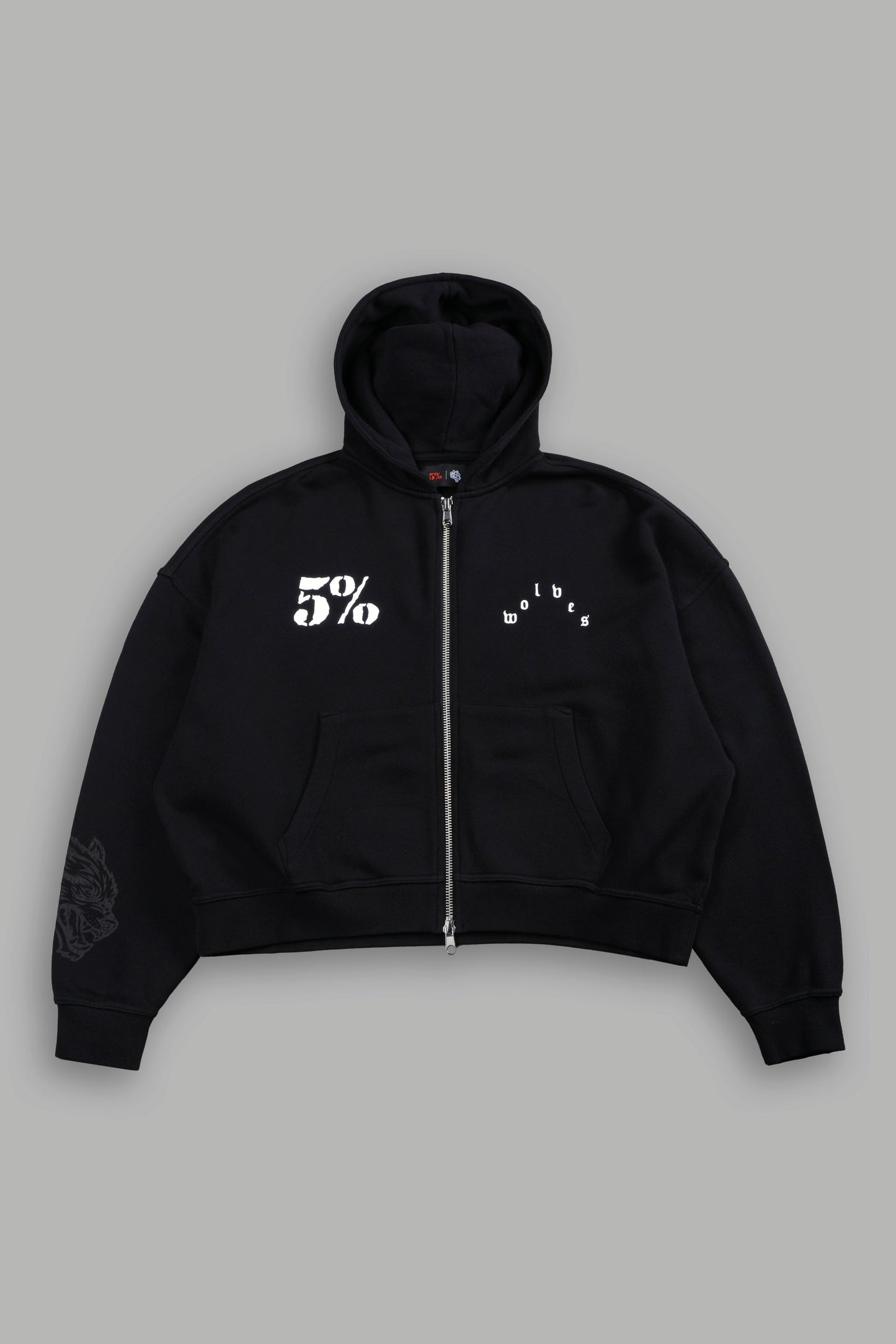 DS-0283 5% Cherub Vex Double Zip Hoodie in Black