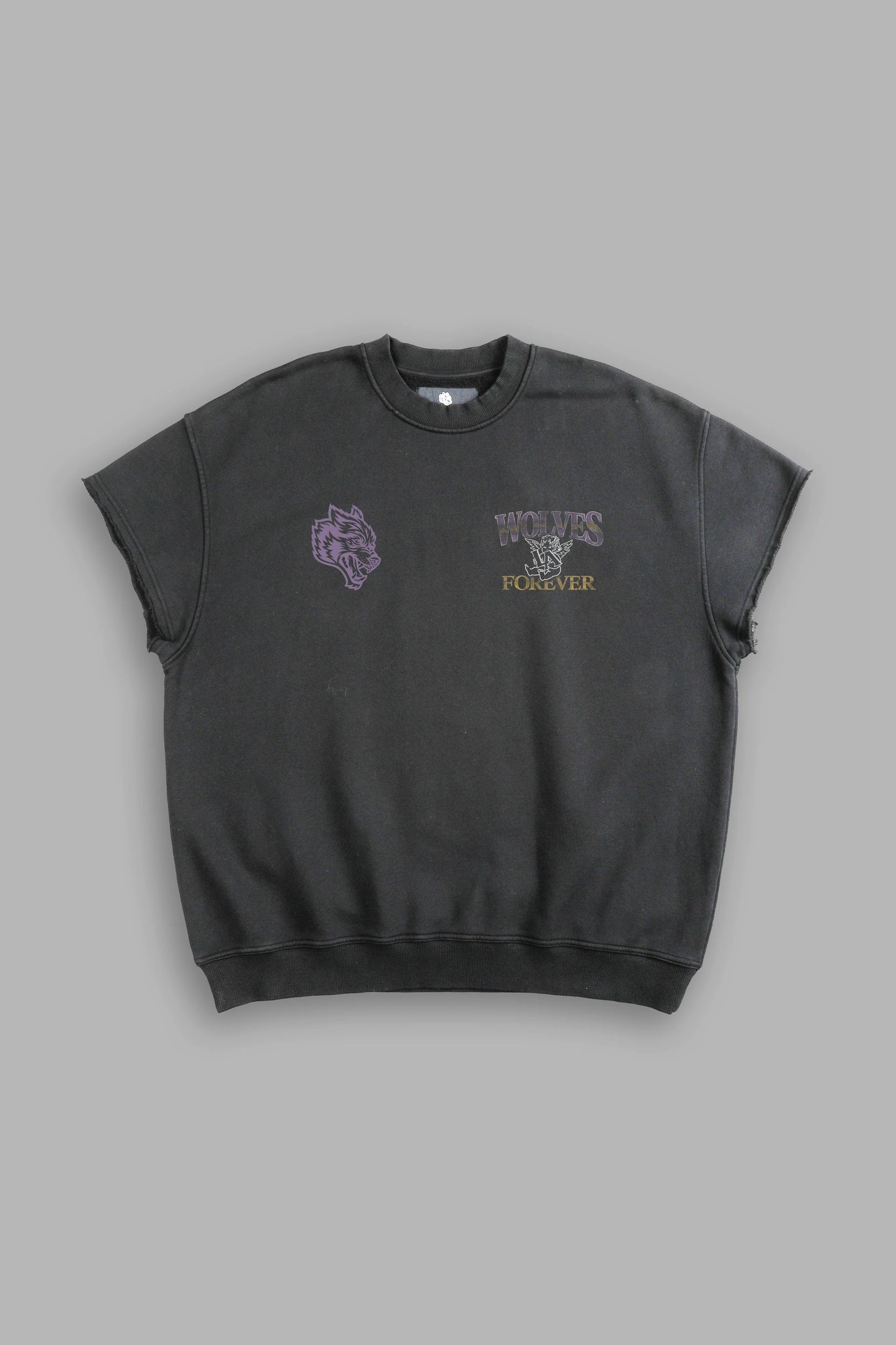 DS-0179 LA Heritage Cap Sleeve London Crewneck in Wolf Gray