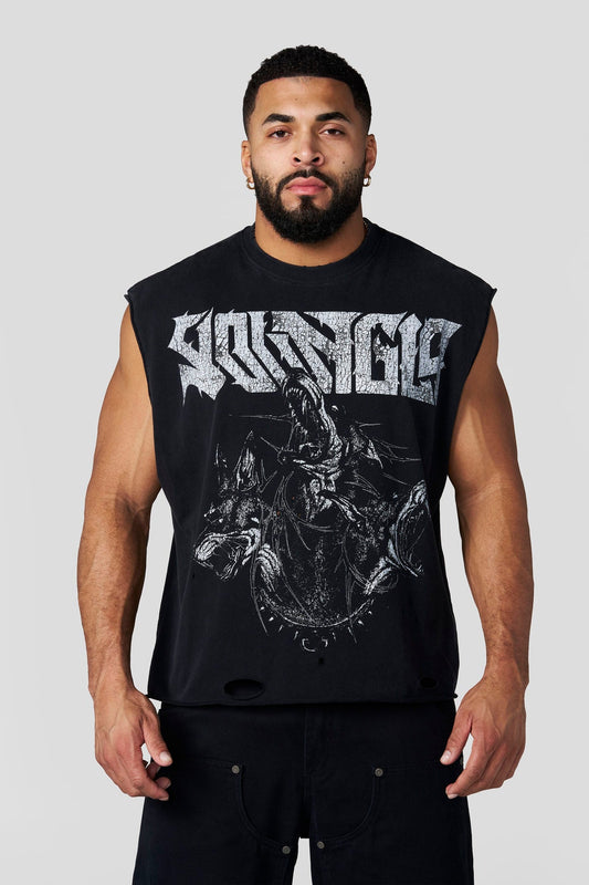 3093 - Unleashed Cut-Offs - Black Wash
