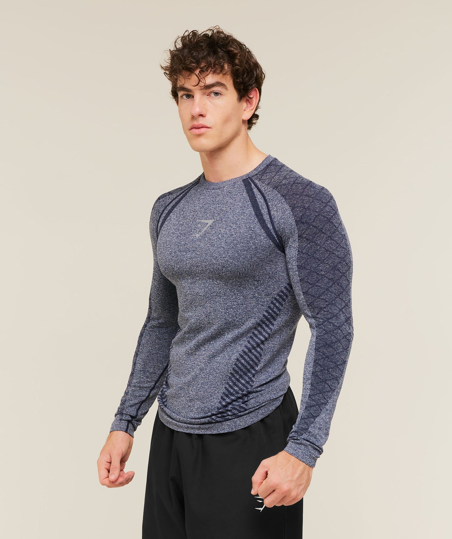 GS-0137 Devant Seamless Long Sleeve T-Shirt - Heavy Blue