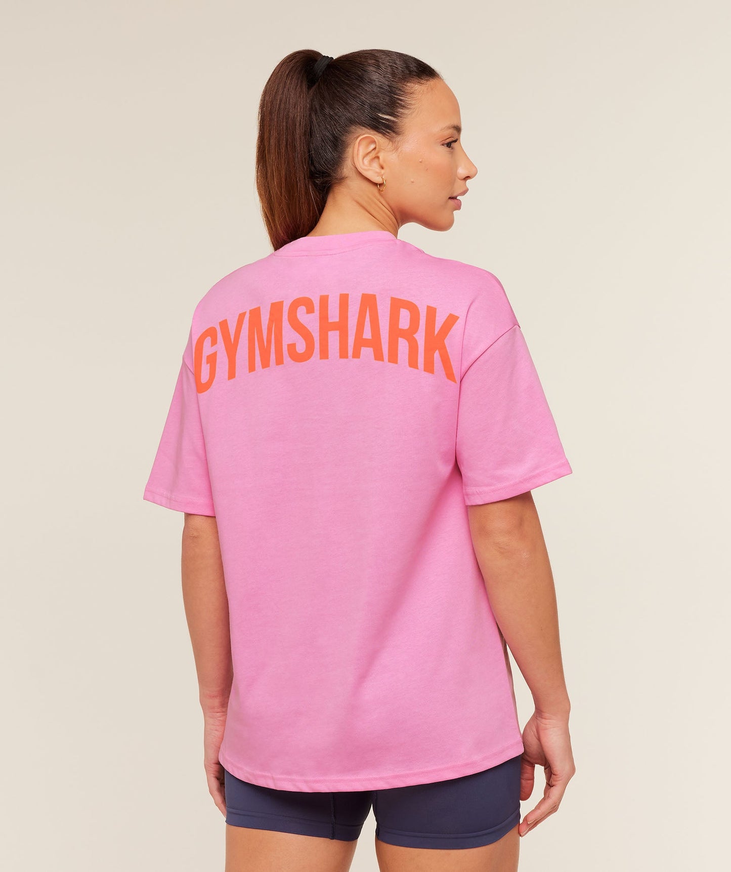 GSW-0120 Gymshark GS Power Oversized T-Shirt - Focus Pink