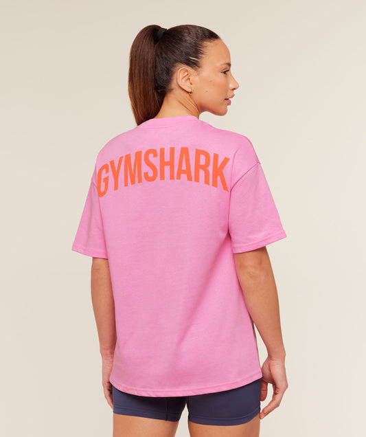 GSW-0120 Gymshark GS Power Oversized T-Shirt - Focus Pink