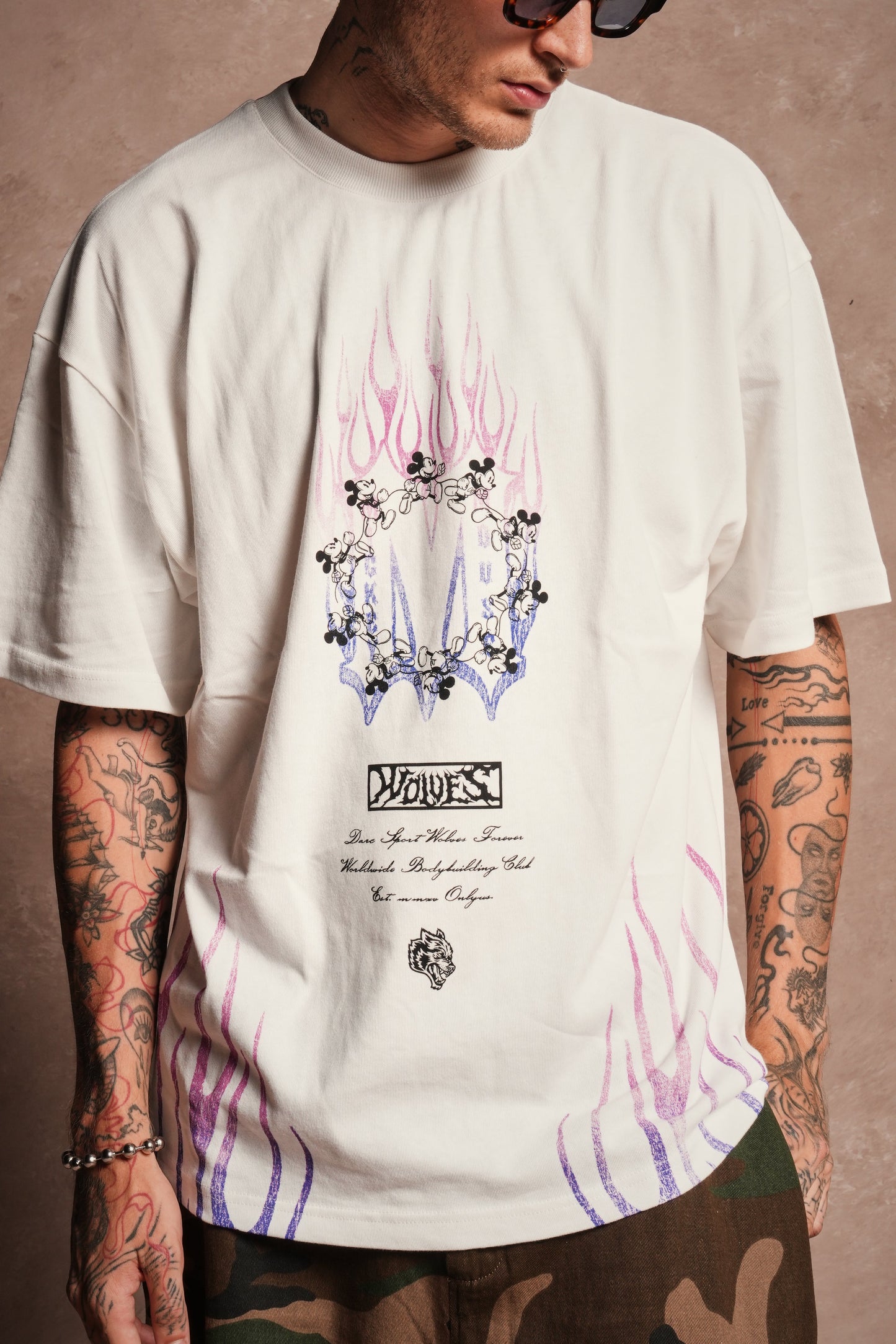 DS-0289 Mickey Forever Premium Oversized Tee in Cream