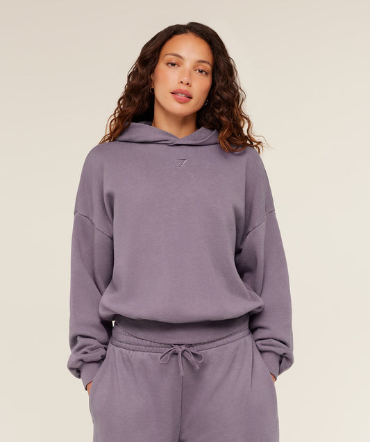 GSW-0072 Power Washed Oversized Hoodie - Dusk Purple/Acid Wash