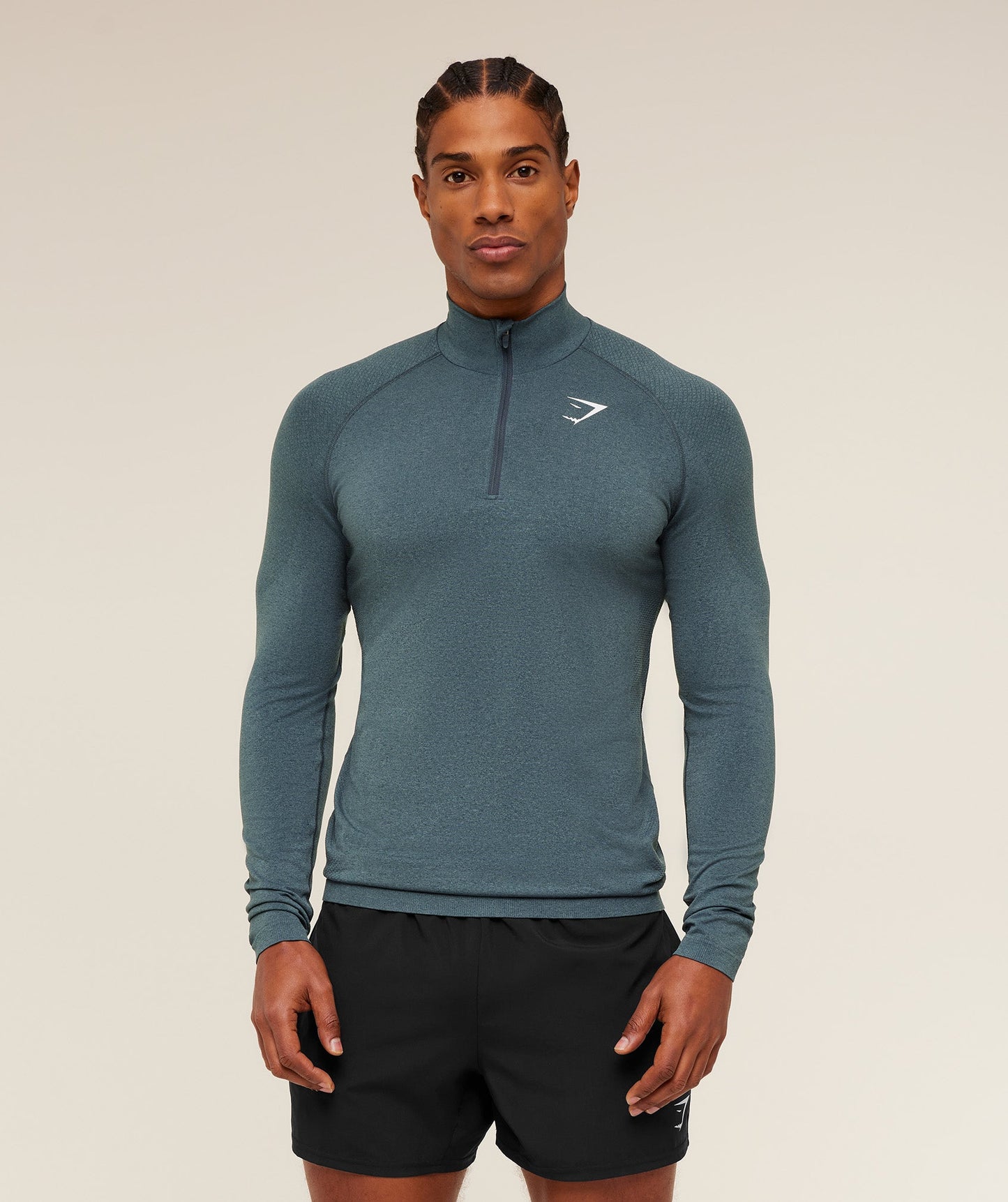 GS-0003 Vital Seamless 1/4 Zip - Iron Blue / Stealth Blue
