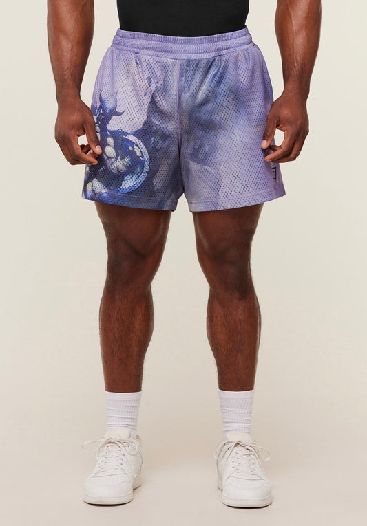 GS-0072 Power x Frazetta Graphic Shorts - Steady Purple
