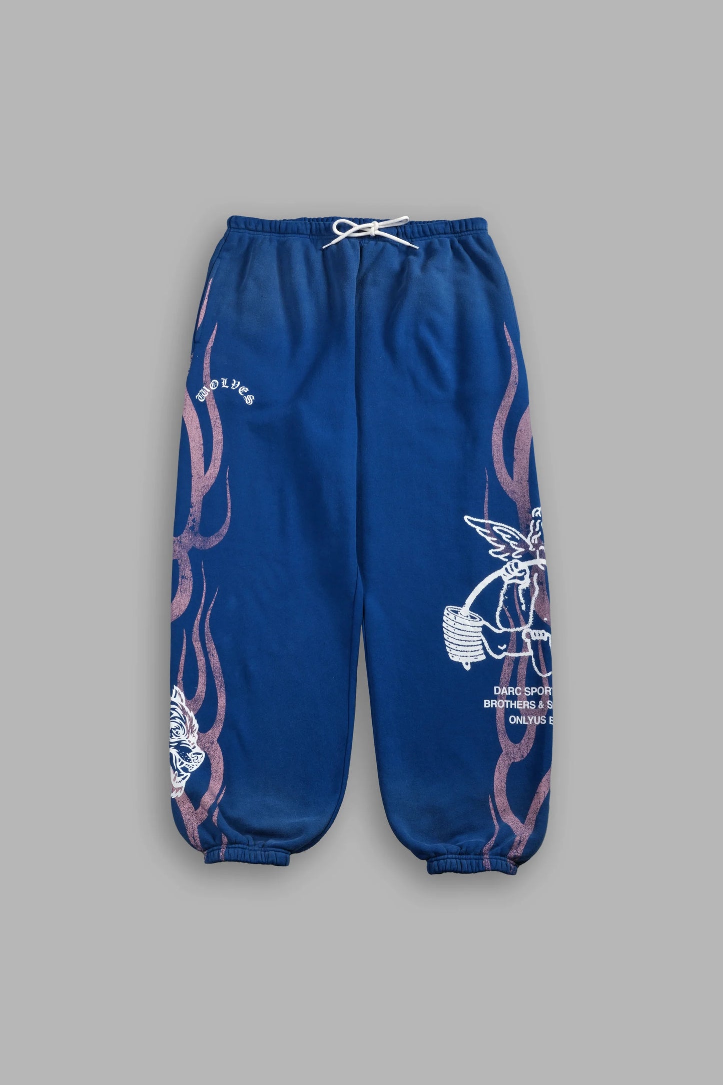 DS-0119 Powerhouse of the Cherub Unisex Lightweight Lounger Sweat Pants in Darc Cobalt Drift Wash
