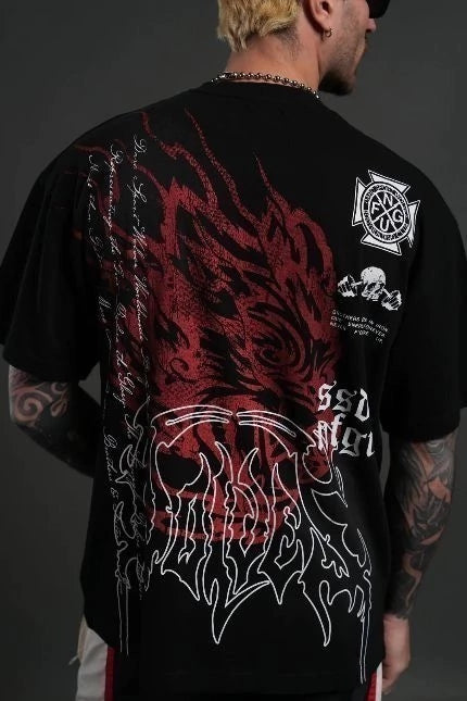 DS-0048 Till Forever Inferno “Premium” Oversized Tee in Black