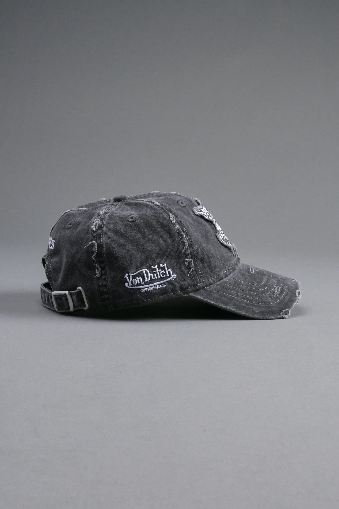 DSA/VD-0007 Cherub Eye Ball Distressed Dad Hat in Washed Black