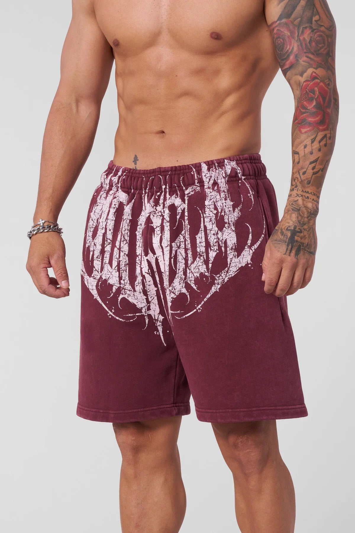 1011 - DARK WAVE SHORTS - BURGUNDY WASH