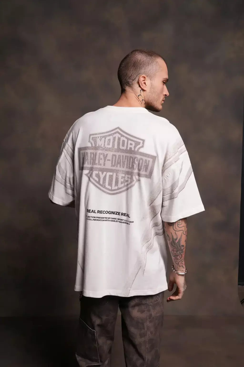 DS/HAR-0064 Real Recognize Real Unisex “Premium” Oversized Tee in Cream
