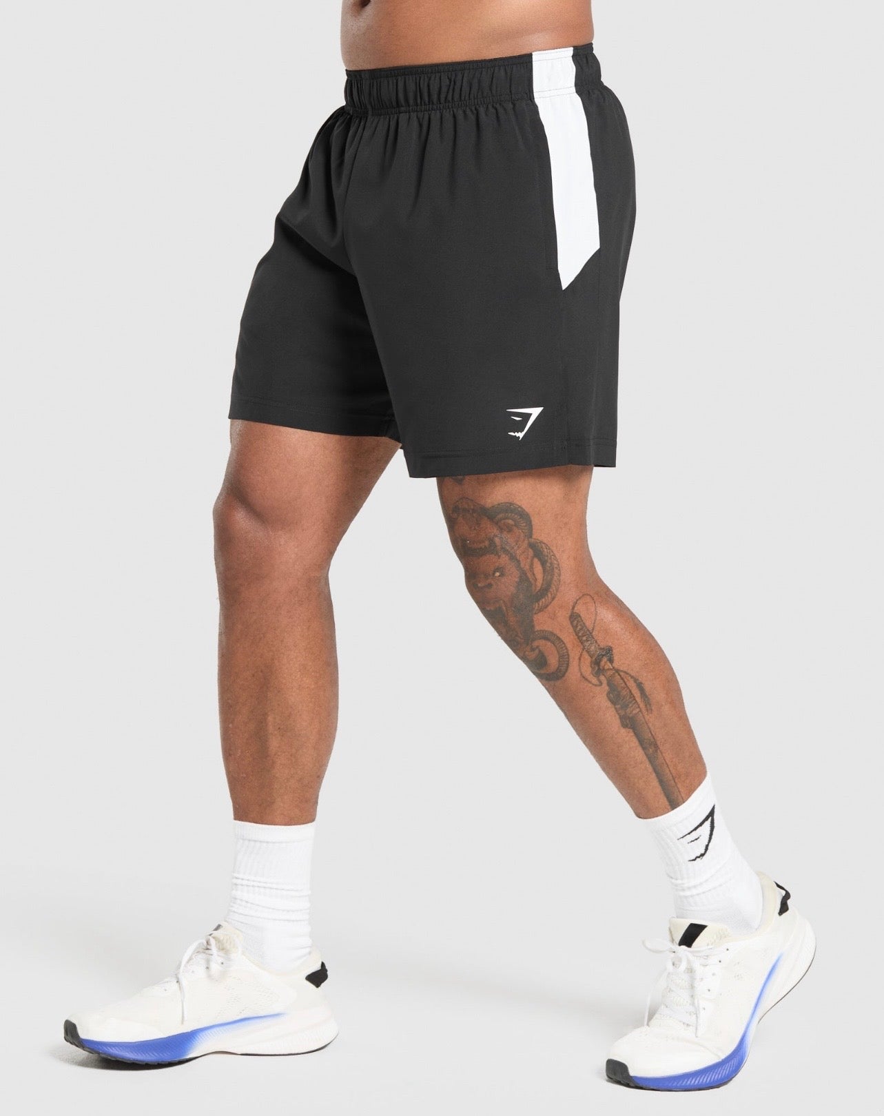 GS-0071 Sport Panel 7” Shorts - Black/White