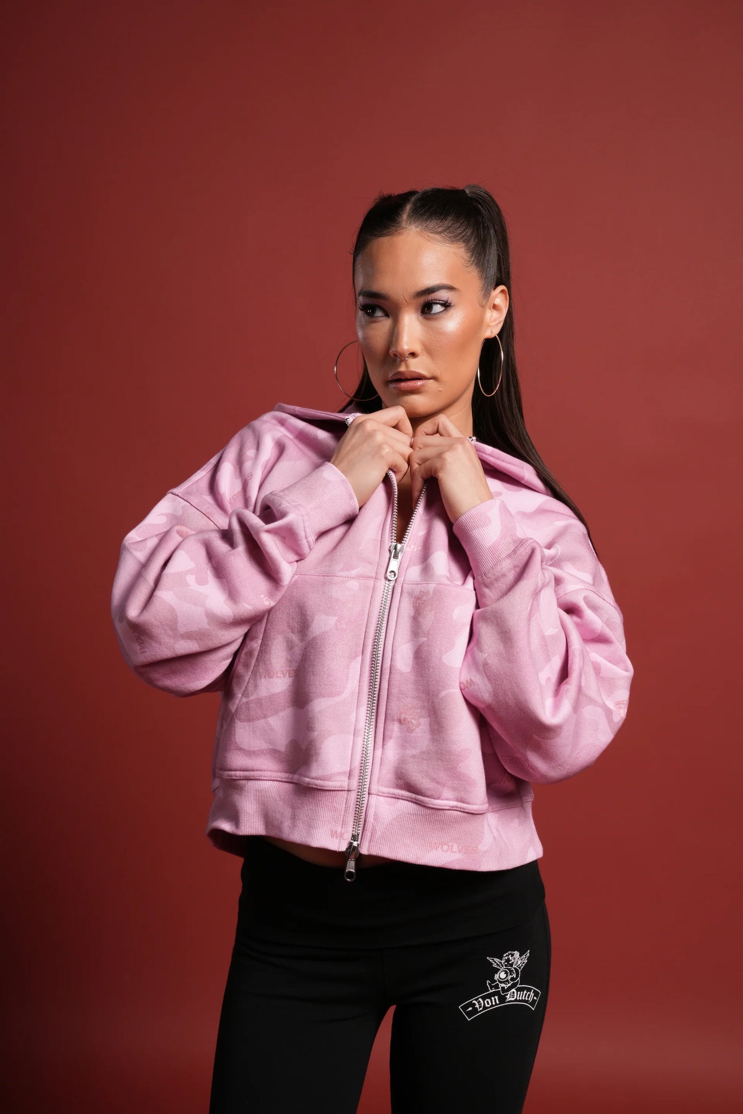 DSHE/VD-0031 DSVD Legacy Vex Double Zip Hoodie in DSVD Bubblegum Camo