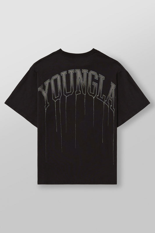 W428 - Drip Oversized Tee - Black Wash