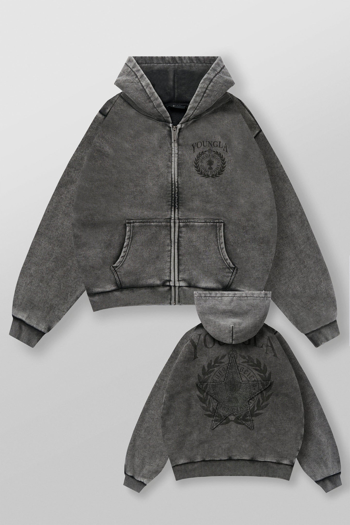5149 - Star Crest Zip-Ups - Grey Wash