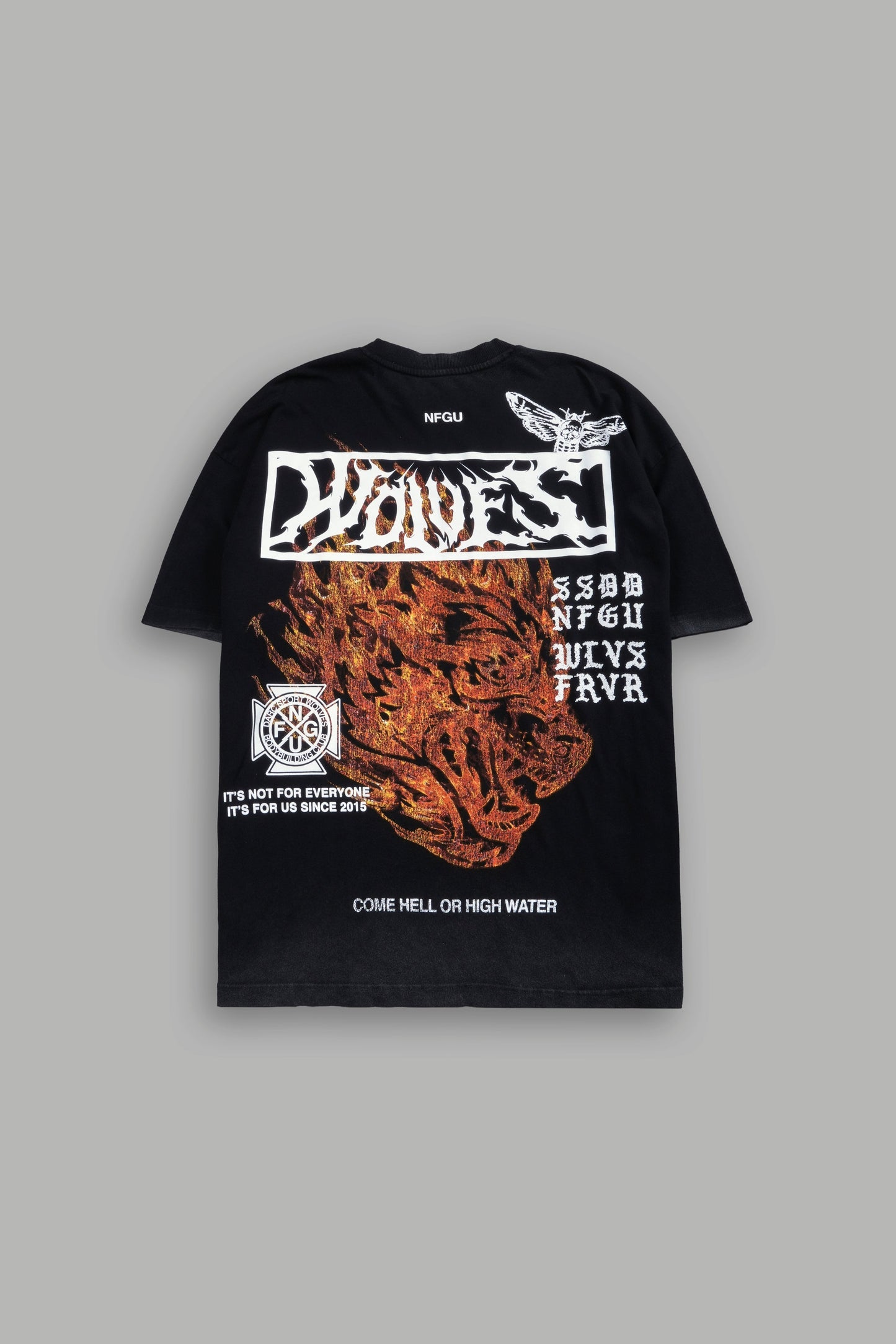 DS-0298 COME HELL OR HIGH WATER NFGU PREMIUM OVERSIZED TEE IN BLACK