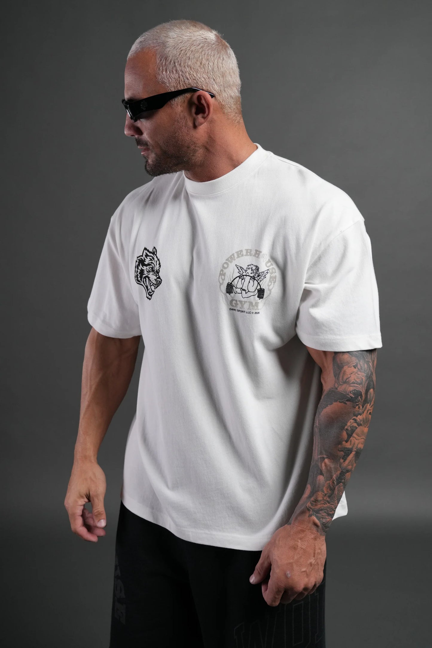 DS-0113 Powerhouse of the Cherub Unisex Premium Oversized Tee in Cream
