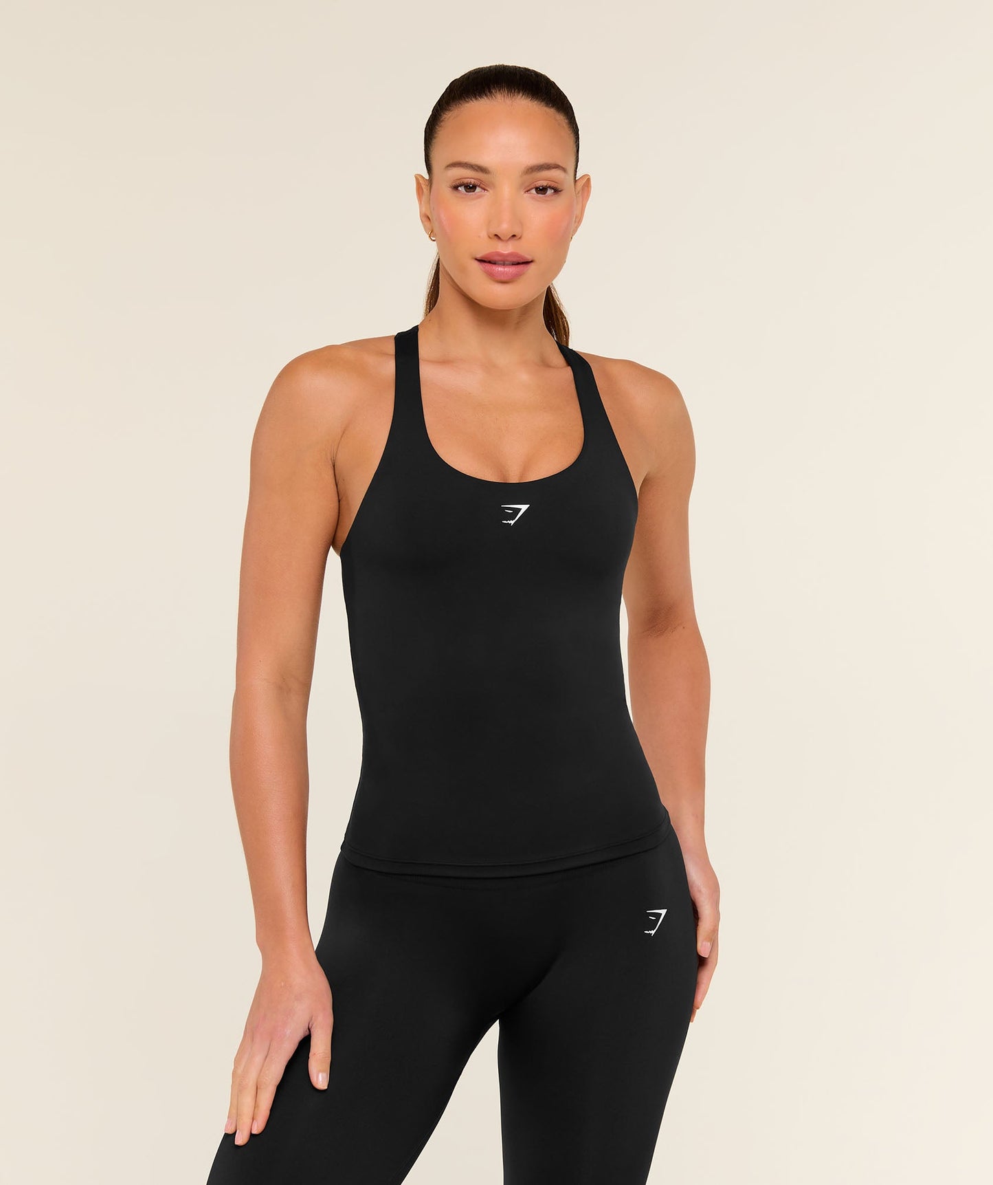GSW-0136 Everyday Racer Back Tank with Shelf - Black