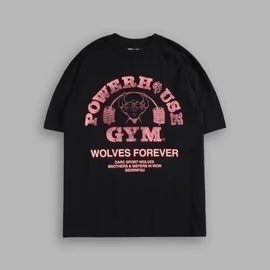 DS-0025 Powerhouse Of The Wolves V2 “Premium” Oversized Tee in Black/Neon Pink