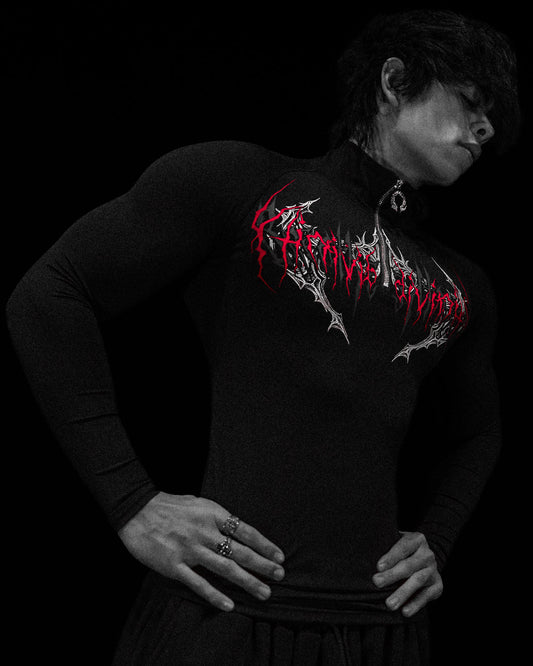BD-0065 Void Tech™ Deathwing Longsleeve Quarter Zip Compression [HEAVENLY RED]