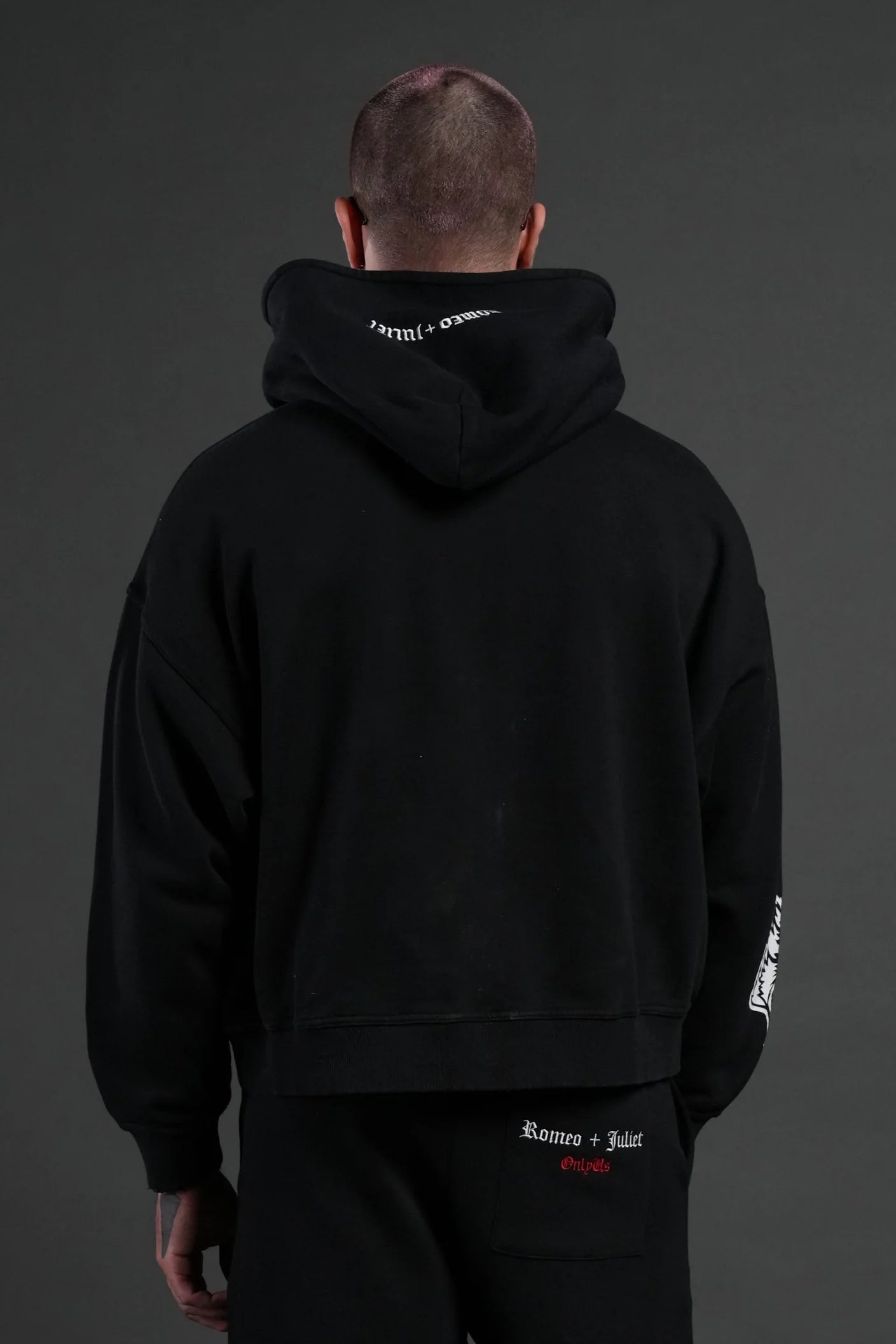 DS-0102 Doomed Love Vex Double Zip Hoodie in Black